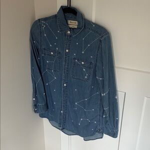 Madewell Blue Denim Star Constellation Shirt